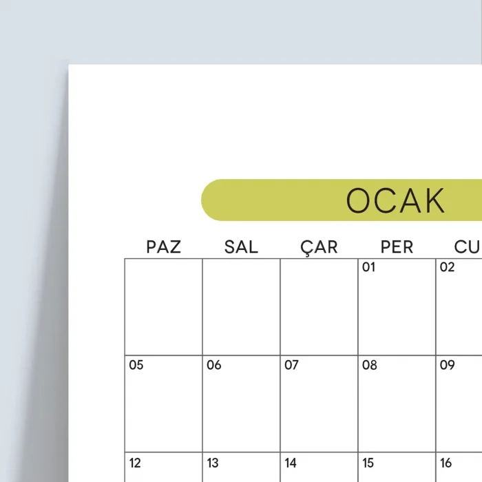 2027 Yıllık Planlayıcı Duvar Takvimi, Aylık Planlayıcı Takvim, Pastel Renkler