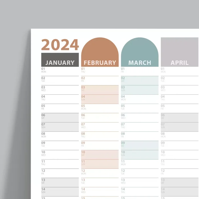 2027 Yıllık Planlayıcı Duvar Takvimi | Boho | 2027 Yılı Planlayıcısı | Aylık Planlayıcı