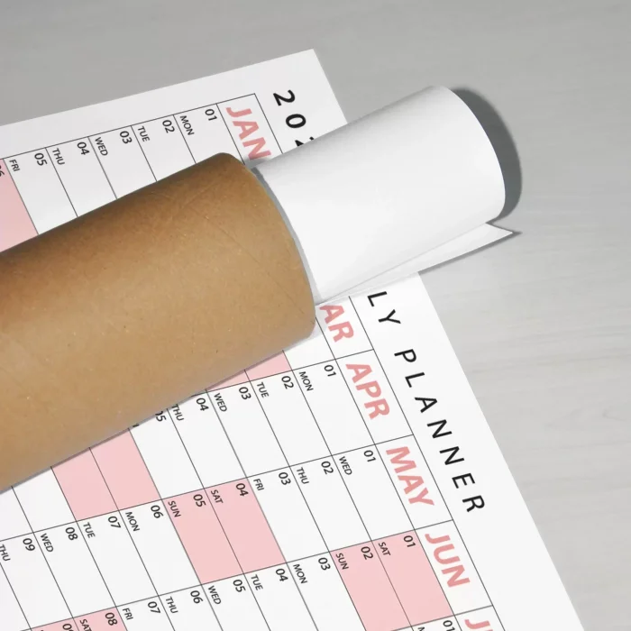 2027 Yıllık Planlayıcı Poster Takvim, Pembe Renk Planlayıcı Takvim, 2027 Okul Takvimi