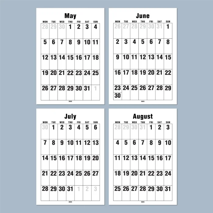 2025 Duvar Takvimi, 33X48 cm Spiralli Takvim, A4 Spiralli Takvim, Aylık Planlayıcı Takvim