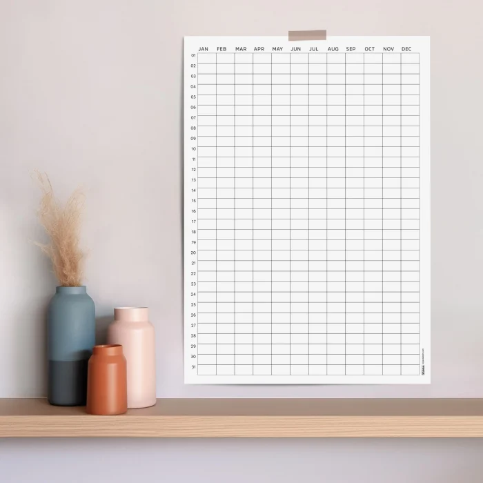 Zamansız Yıllık Planlayıcı Takvim, Sürekli Takvim, Tarihsiz Yıllık Planlayıcı Duvar Takvimi, Zamansız Takvim