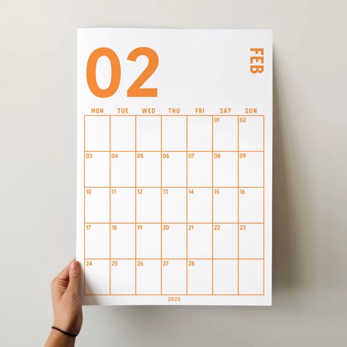 2025 Aylık Planlayıcı Duvar Takvimi, 33X48 cm & A4 Poster Takvim, Organizer Takvim, Gökkuşağı Renkleri