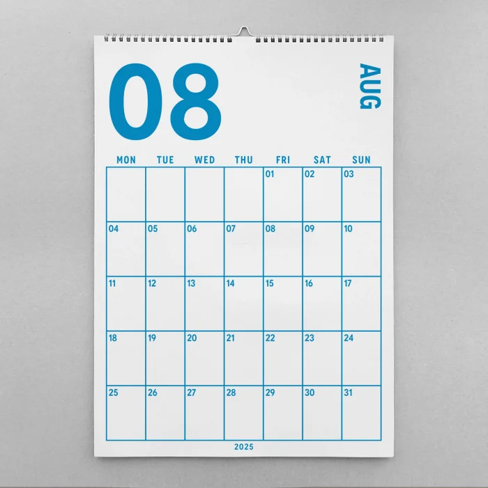 2025 Aylık Planlayıcı Duvar Takvimi, 33X48 cm & A4 Spiralli Takvim, Organizer Takvim, Gökkuşağı Renkleri