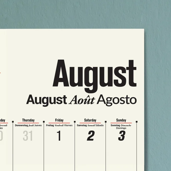 2025-2026 Çok Dilli Akademik Takvim, Ağustos Başlangıçlı Takvim, Yıl Ortası Takvimi, Planlayıcı Duvar Takvimi, İngilizce, Almanca, Fransızca, İspanyolca Takvim, Eğitici Takvim, Önceki ve Sonraki Ay Takvim, 33x65 cm