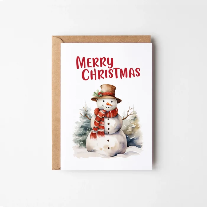 8’li Kardan Adam Kartpostal Seti, Mutlu Yıllar Kartı, Yeni Yıl Kartı, Yılbaşı Kartı