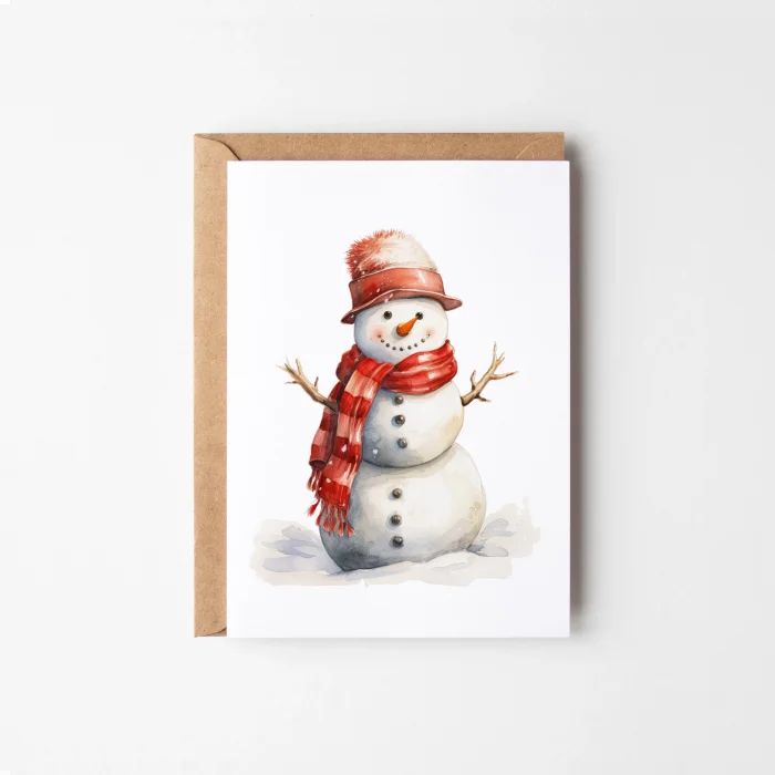 8’li Kardan Adam Kartpostal Seti, Mutlu Yıllar Kartı, Yeni Yıl Kartı, Yılbaşı Kartı