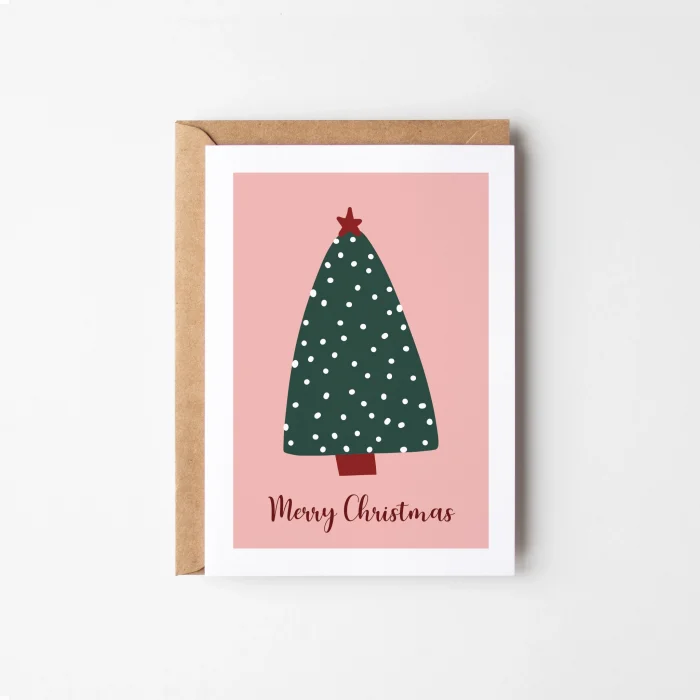 8’li Yılbaşı Ağaçlı Kartpostal Seti, Mutlu Yıllar Kartı, Yeni Yıl Kartları