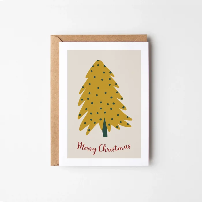 8’li Yılbaşı Ağaçlı Kartpostal Seti, Mutlu Yıllar Kartı, Yeni Yıl Kartları