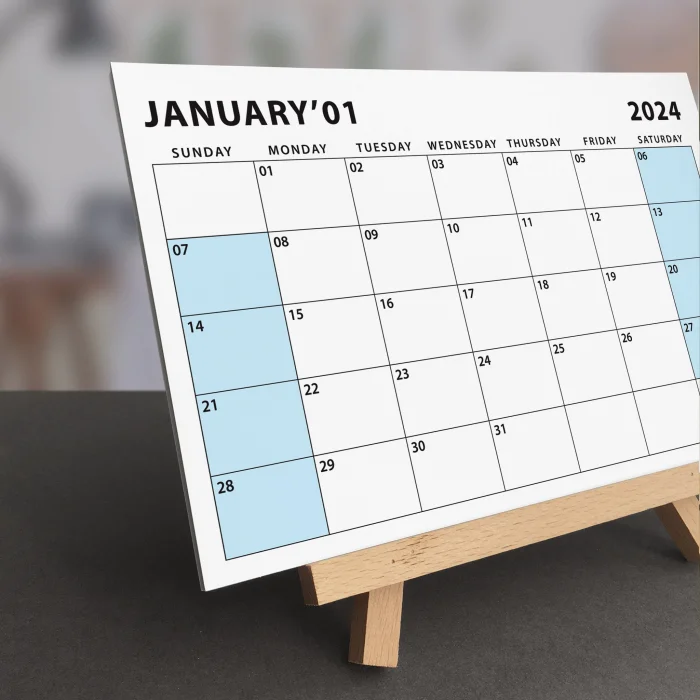 Amerikan Standardı 2025 Masa Takvimi(Pazar Günü Başlangıç),Ahşap Şövale Takvim, Aylık Planlamalı Takvim, Pastel Renkler, Yapılacaklar Listesi(Arka Sayfalar)