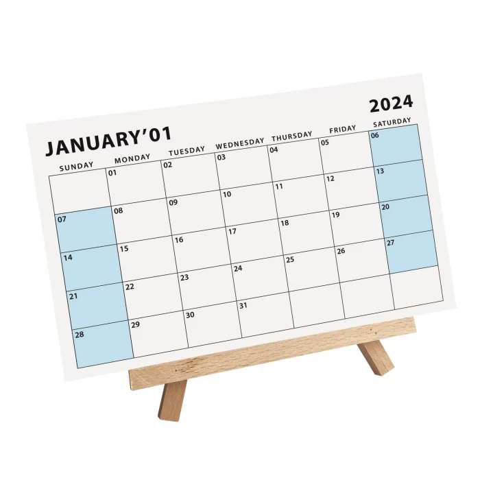 Amerikan Standardı 2025 Masa Takvimi(Pazar Günü Başlangıç),Ahşap Şövale Takvim, Aylık Planlamalı Takvim, Pastel Renkler, Yapılacaklar Listesi(Arka Sayfalar)