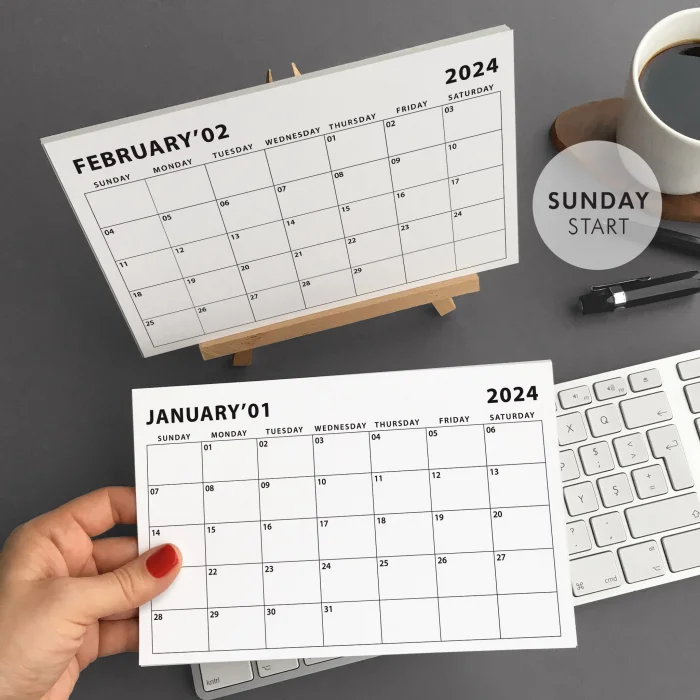 Amerikan Standardı 2025 Masa Takvimi(Pazar Günü Başlangıç),Ahşap Şövale Takvim, Aylık Planlamalı Takvim, Yapılacaklar Listesi(Arka Sayfalar)