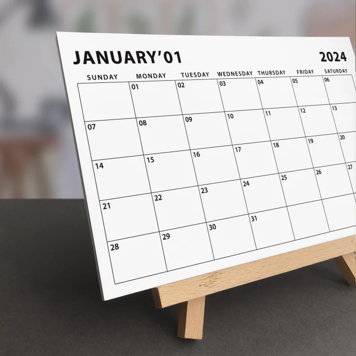 Amerikan Standardı 2025 Masa Takvimi(Pazar Günü Başlangıç),Ahşap Şövale Takvim, Aylık Planlamalı Takvim, Yapılacaklar Listesi(Arka Sayfalar)