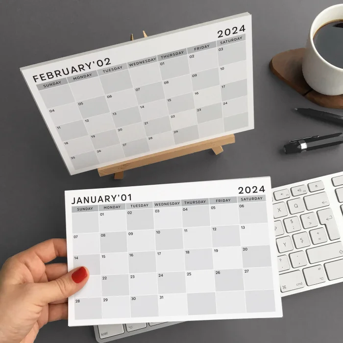 Amerikan Standardı 2025 Masa Takvimi(Pazar Günü Başlangıç),Ahşap Şövale Takvim, Grinin Tonları 2025 Masa Takvimi, Aylık Planlamalı Takvim, Yapılacaklar Listesi(Arka Sayfalar)