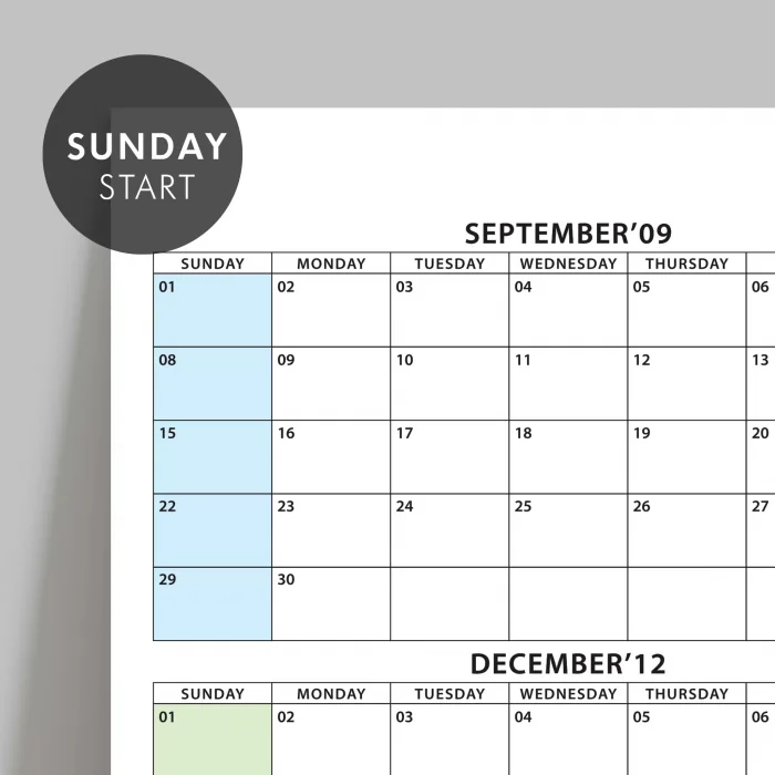 Amerikan Standardı 2025 -2026 Akademik Duvar Takvimi, Eylül Başlangıçlı, PAZAR Günü Başlangıçlı, United States Calendar, Gökkuşağı Renkler