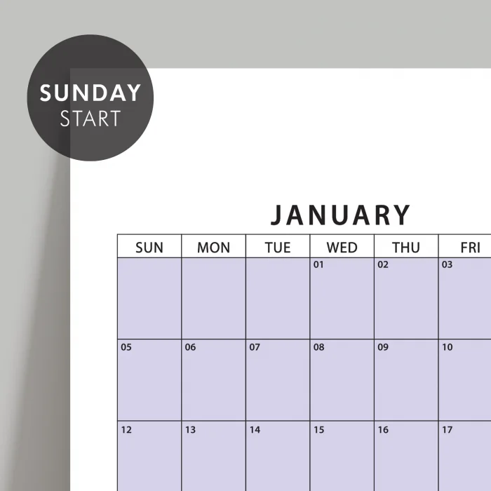 Amerikan Standardı 2025 Yıllık Planlayıcı Duvar Takvimi, Rengarenk, United States Calendar, Colourful Pastel