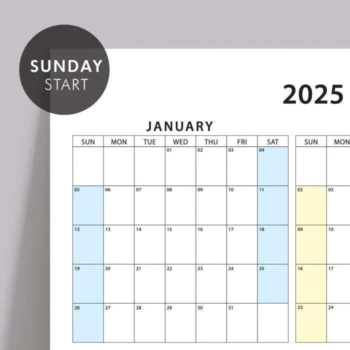 Amerikan Standardı 2025 Yıllık Planlayıcı Duvar Takvimi, United States Calendar