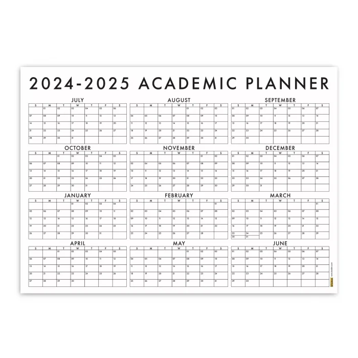 Amerikan Standardı 2026 -2027 Akademik Duvar Takvimi, TEMMUZ Başlangıçlı, PAZAR Günü Başlangıçlı