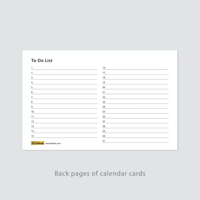 Amerikan Standardı 2026 Masa Takvimi(Pazar Günü Başlangıç),Ahşap Şövale Takvim, Aylık Planlamalı Takvim, Yapılacaklar Listesi(Arka Sayfalar)