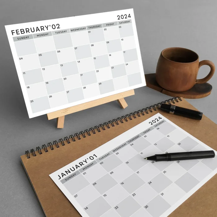 Amerikan Standardı 2026 Masa Takvimi(Pazar Günü Başlangıç),Ahşap Şövale Takvim, Grinin Tonları 2026 Masa Takvimi, Aylık Planlamalı Takvim, Yapılacaklar Listesi(Arka Sayfalar)