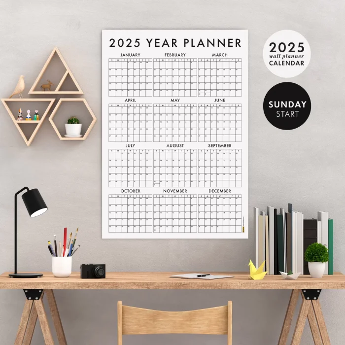 Amerikan Standardı 2026 Yıllık Planlayıcı Duvar Takvimi