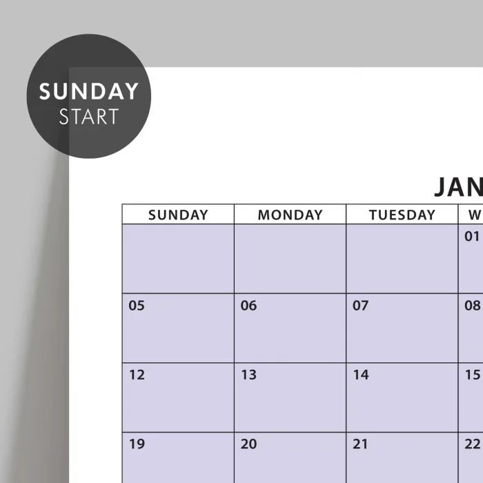 Amerikan Standardı 2026 Yıllık Planlayıcı Duvar Takvimi, Rengarenk, United States Calendar, Colourful Pastel, Horizontal Wall Calendar