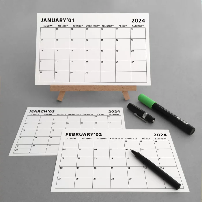 Amerikan Standardı 2027 Masa Takvimi(Pazar Günü Başlangıç),Ahşap Şövale Takvim, Aylık Planlamalı Takvim, Yapılacaklar Listesi(Arka Sayfalar)