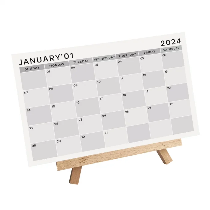 Amerikan Standardı 2027 Masa Takvimi(Pazar Günü Başlangıç),Ahşap Şövale Takvim, Grinin Tonları 2027 Masa Takvimi, Aylık Planlamalı Takvim, Yapılacaklar Listesi(Arka Sayfalar)
