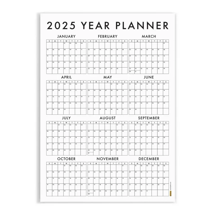 Amerikan Standardı 2027 Yıllık Planlayıcı Duvar Takvimi