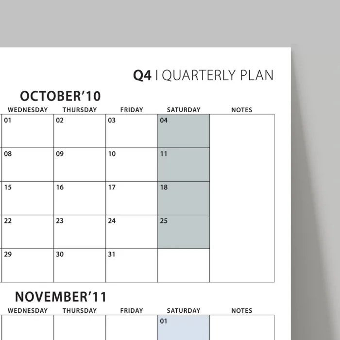 Amerikan Standardı Takvim, Üç Aylık Planlayıcı 2026 Duvar Takvimi, Ekim - Aralık 2026, 90 Günlük Planlama, Yılın Dördüncü Çeyreği Takvimi, Gri Takvim, Pazar Günü Başlangıçlı Takvim - 50x70cm
