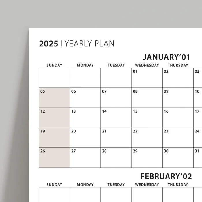 Amerikan Standardı Takvim, Üç Aylık Planlayıcı 2027 Duvar Takvimi, Ocak - Mart 2027, 90 Günlük Planlama, Yılın Birinci Çeyreği Takvimi, Kahverengi, Pazar Günü Başlangıçlı Takvim - 35x50cm