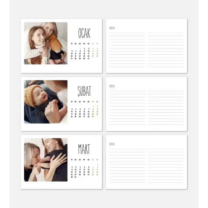 Anneler Gününe Özel Fotoğraflı 2026 Masa Takvimi