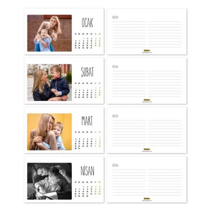Annelere Özel Fotoğraflı 2025 Masa Takvimi