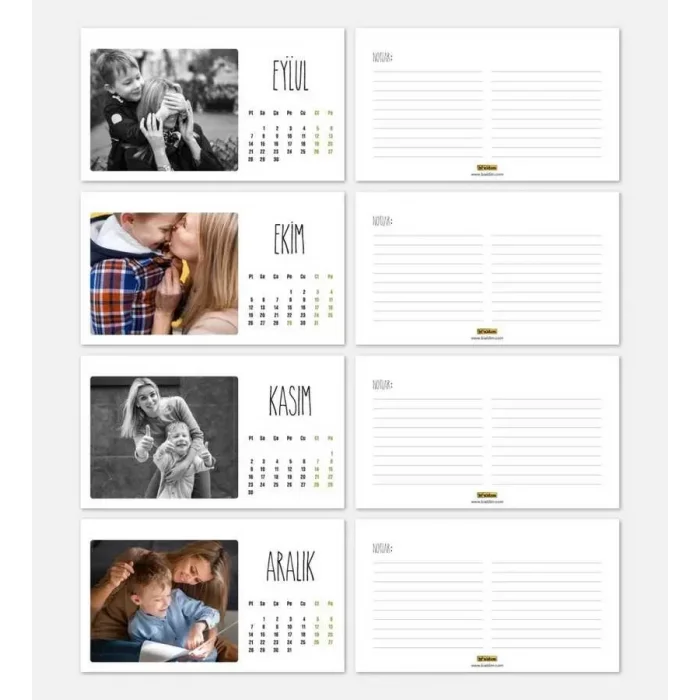 Annelere Özel Fotoğraflı 2025 Masa Takvimi