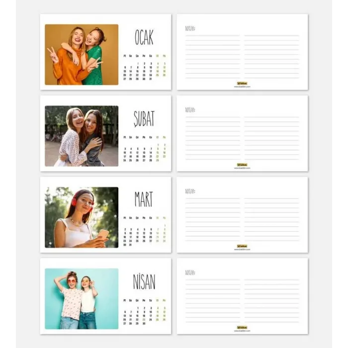 Arkadaşlara Özel 12 Fotoğraflı 2025 Masa Takvimi
