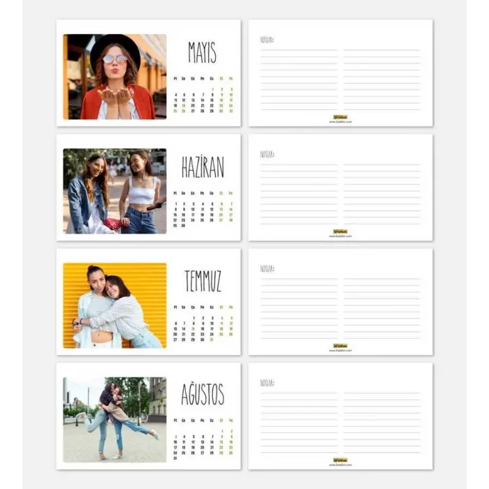 Arkadaşlara Özel 12 Fotoğraflı 2025 Masa Takvimi