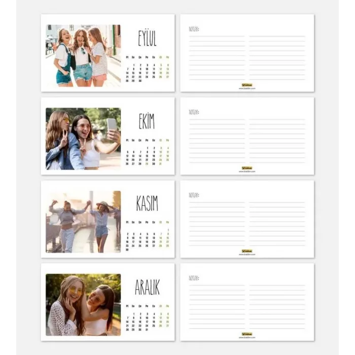 Arkadaşlara Özel 12 Fotoğraflı 2025 Masa Takvimi