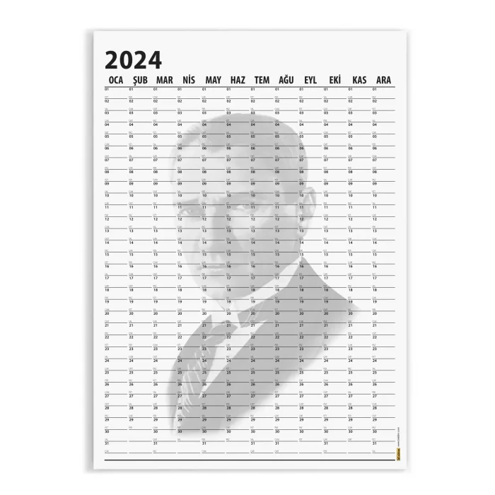 Atatürk Duvar Takvimi, Atatürk Takvimi 2026, Atatürk Fotoğraflı Takvimi, 100. Yıl Takvimi