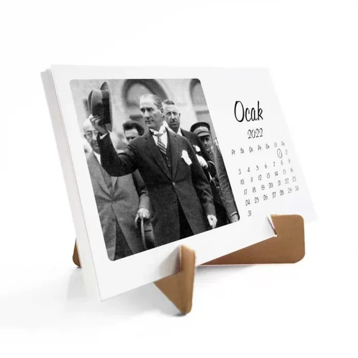 Atatürk Fotoğraflı 2025 Masa Takvimi Kraft Yatay Form