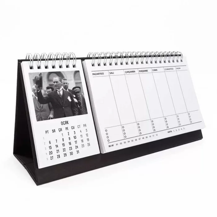 Atatürk Fotoğraflı 2026 Masa Takvimi Haftalık Planlayıcılı