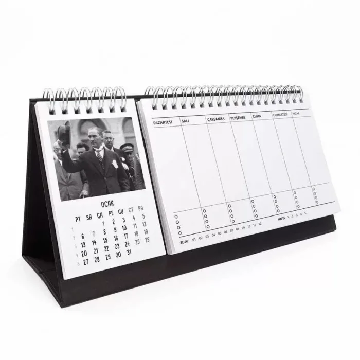 Atatürk Fotoğraflı 2027 Masa Takvimi Haftalık Planlayıcılı