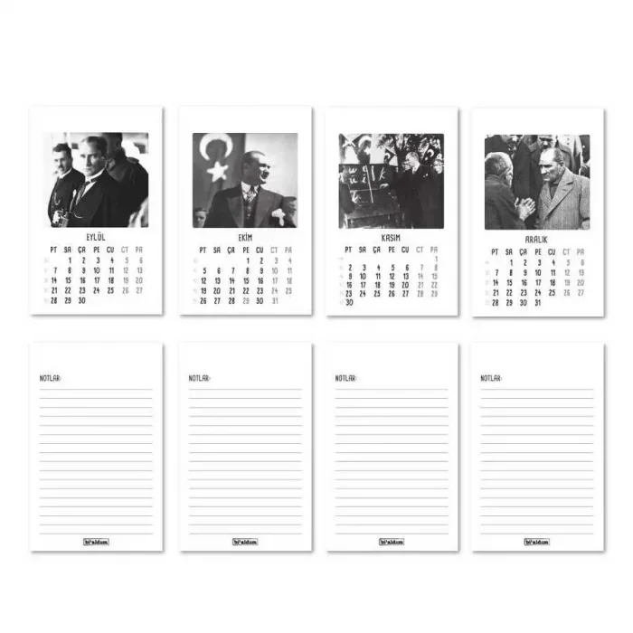 Atatürk Fotoğraflı 2027 Masa Takvimi Haftalık Planlayıcılı
