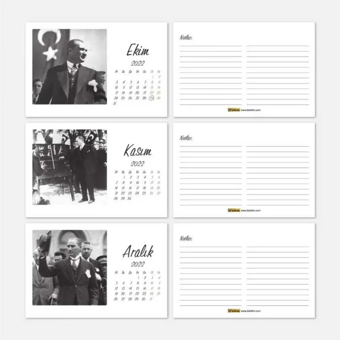 Atatürk Takvimi 2025 Masa Takvimi