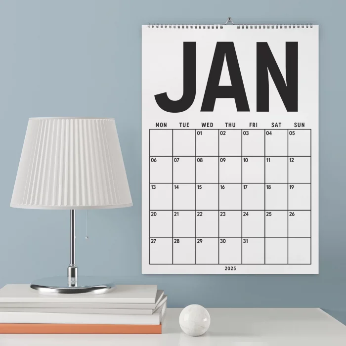 Aylık Planlayıcı 2026 Duvar Takvimi, A4 Takvim, 33X48 cm Spiralli Takvim