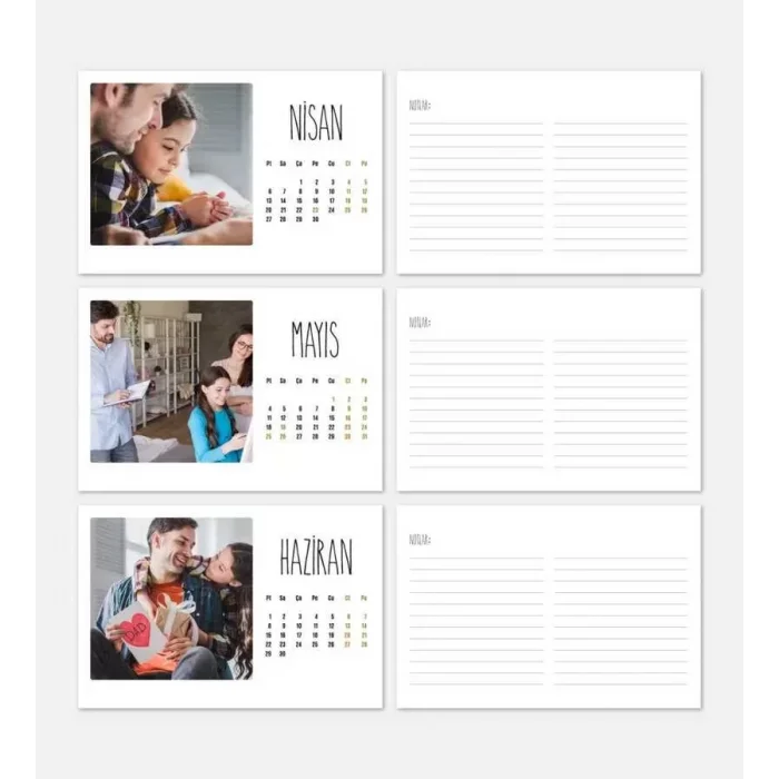 Babalar Gününe Özel Fotoğraflı 2025 Masa Takvimi