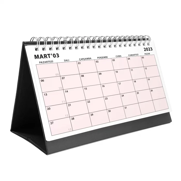 Boho Renk Aylık Planlama Masa Takvimi, 2025 Takvim, Minimalist Fonksiyonel Takvim - Siyah Renk