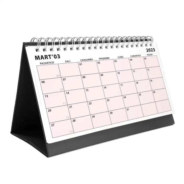 Boho Renk Aylık Planlama Masa Takvimi, 2026 Takvim, Minimalist Fonksiyonel Takvim - Siyah Renk