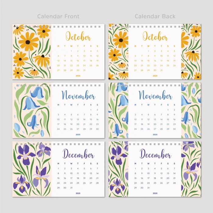 Çiçek Galerisi 2026 Masa Takvimi, Rengarenk Çiçekli Takvim, 2026 Desk Calendar, Flowers Calendar 2026, Floral Calendar