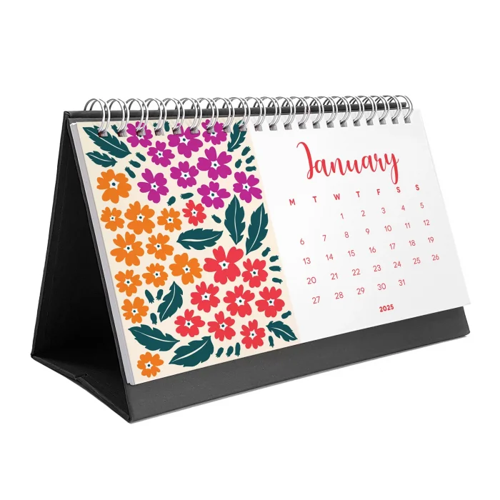 Çiçek Galerisi 2026 Masa Takvimi, Rengarenk Çiçekli Takvim, 2026 Desk Calendar, Flowers Calendar 2026, Floral Calendar