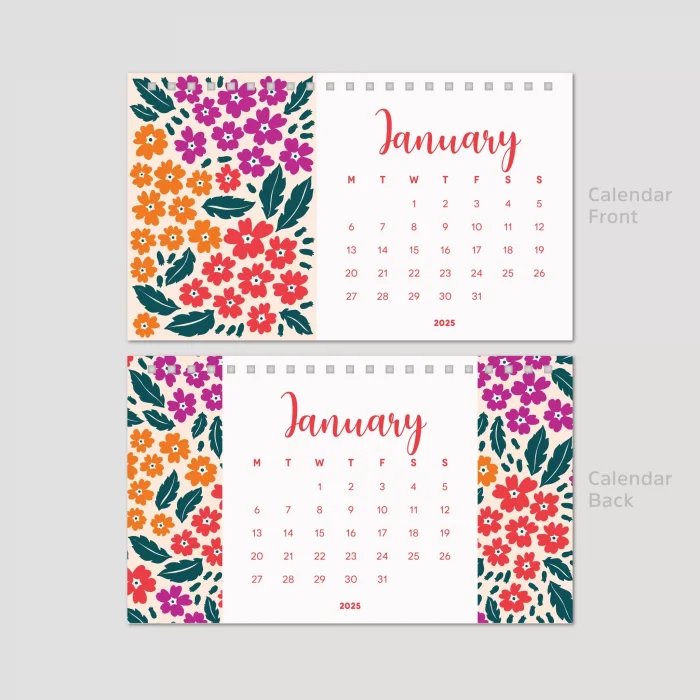 Çiçek Galerisi 2026 Masa Takvimi, Rengarenk Çiçekli Takvim, 2026 Desk Calendar, Flowers Calendar 2026, Floral Calendar