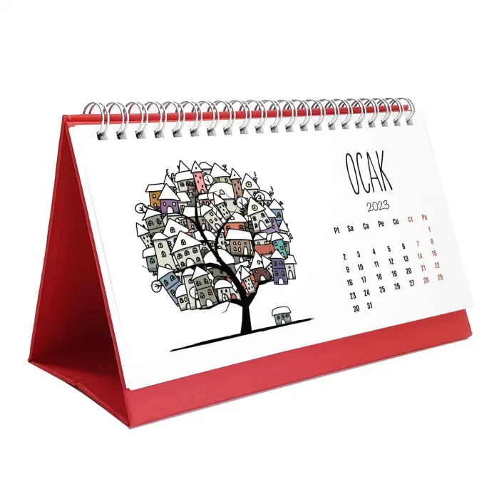 Dört Mevsim Ağaç Takvimi, 2026 Masa Takvimi, İlkbahar Yaz Sonbahar Kış Ağaç Resimli Takvim